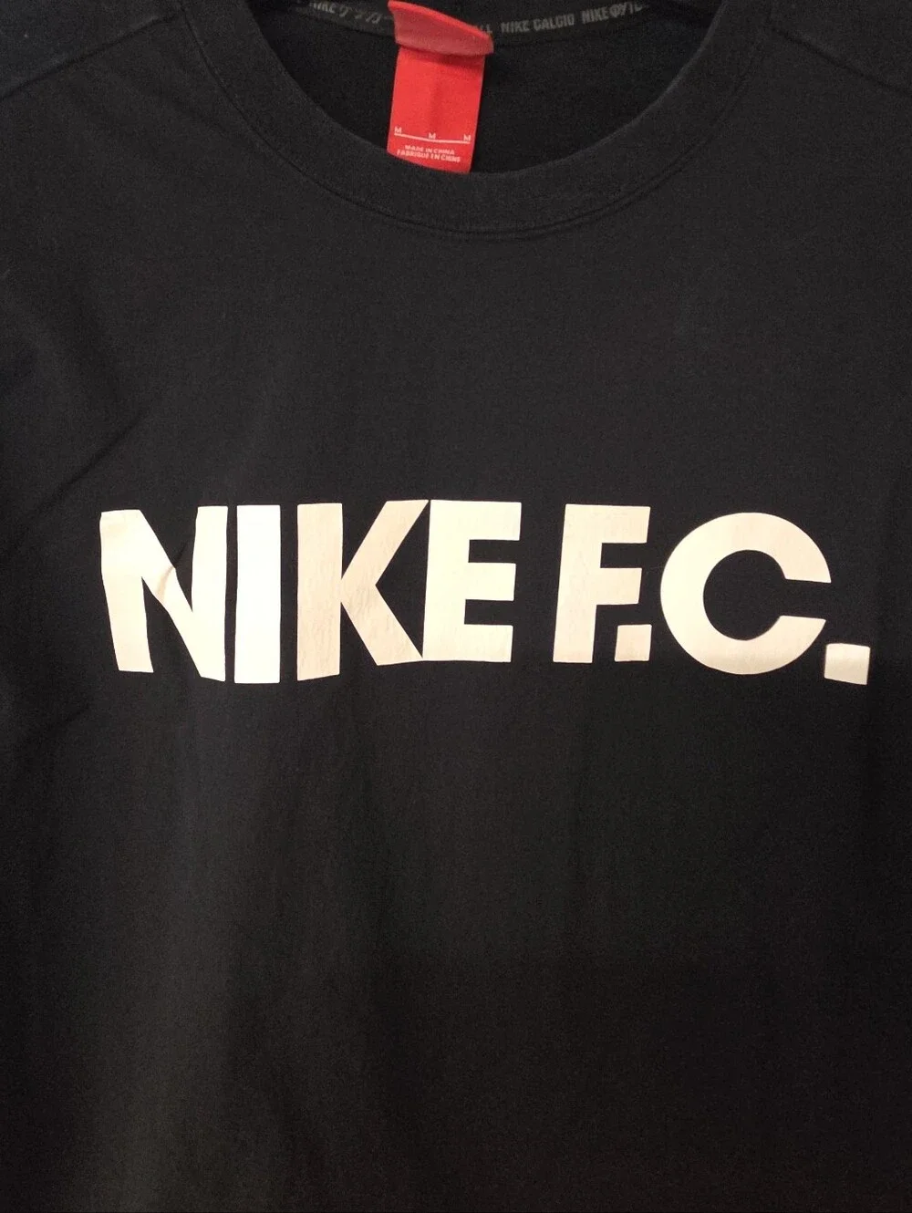 NIKE Black Long Sleeve NIKE F.C. Logo Tee